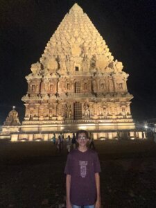 Backside View of Towering Vimana (Main Tower) in night