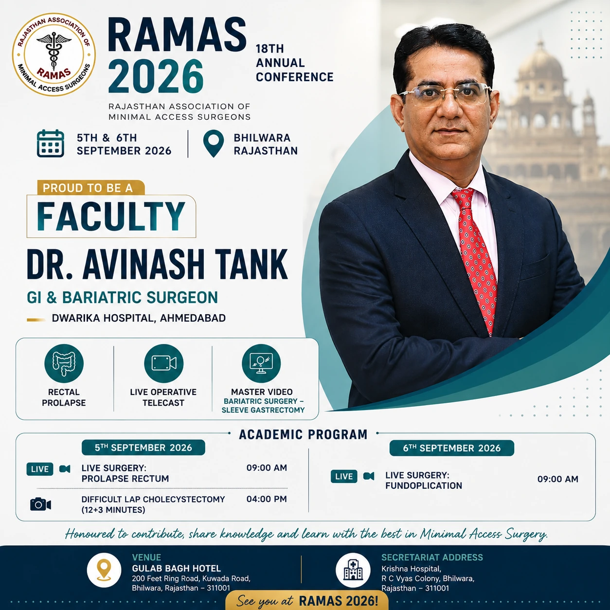 RAMAS 2026 18th Annual Conference featuring Dr. Avinash Tank as invited faculty