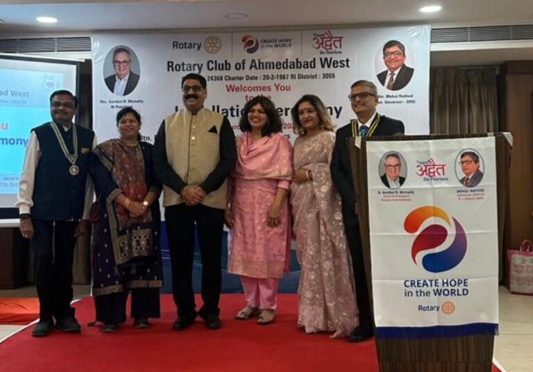 Installation Ceremony of Rotary Club Ahmedabad West Marks a Successful Transition of Leadership