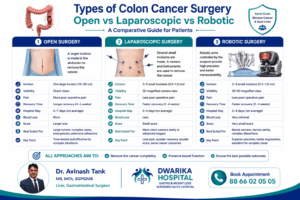 Types of Colon Cancer Surgery: Open vs Laparoscopic vs Robotic comparison.