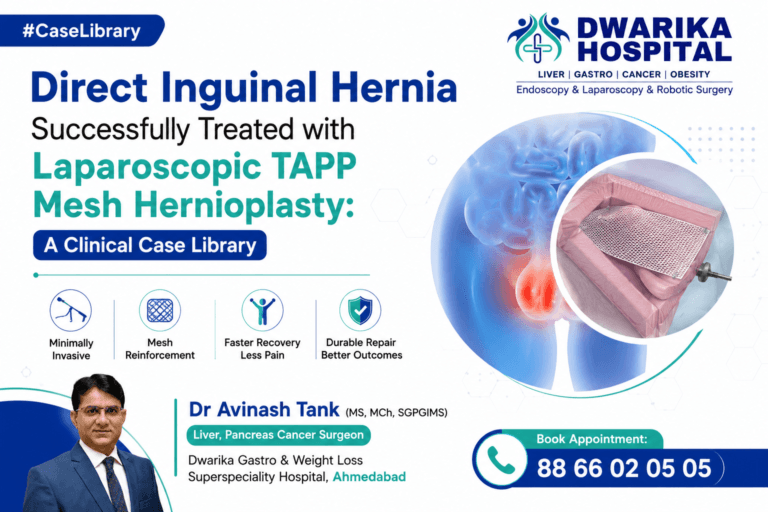 Direct Inguinal Hernia Successfully Treated with Laparoscopic TAPP Mesh Hernioplasty