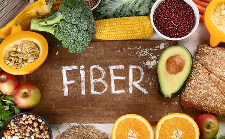 Picture showing different sources of dietary fiber