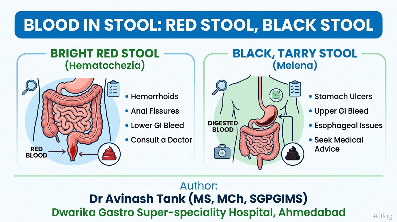 Blood in Stool: Red Stool, Black Stool.